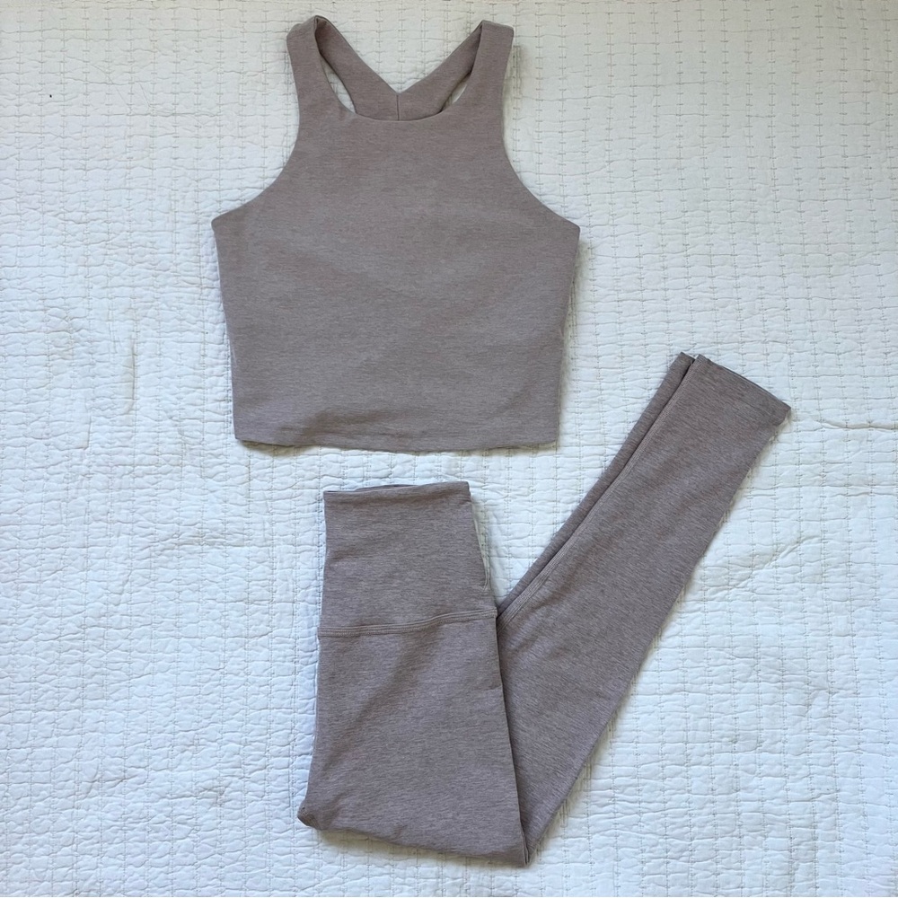 Beyond Yoga Women’s Spacedye Focus Cropped Tank & High Waisted Midi Leggings set